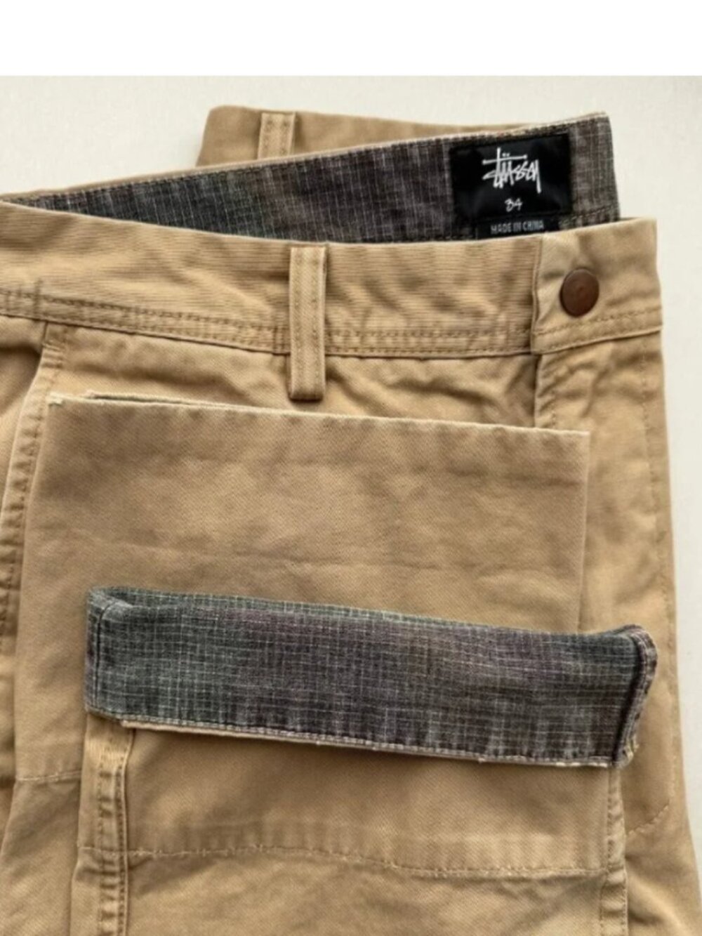 Stüssy Stussy Workwear Pants Mens Washed Canvas Trousers Khaki Brown Size 34